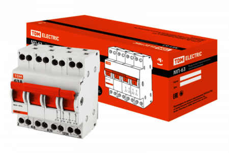 TDM ELECTRIC SQ0224-0032 Модульный переключатель "I-0-II" 4-пол. 25А МП-63 TDM